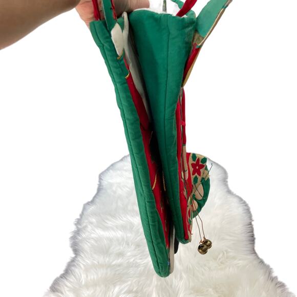 Vintage Christmas Stocking Lot of 2 Santa & Angel Stiff Cardboard Front READ - Picture 7 of 16